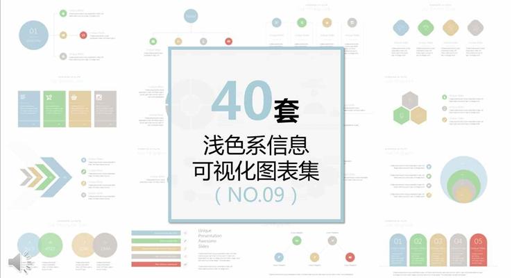 40套淺色系信息可視化PPT圖表合集