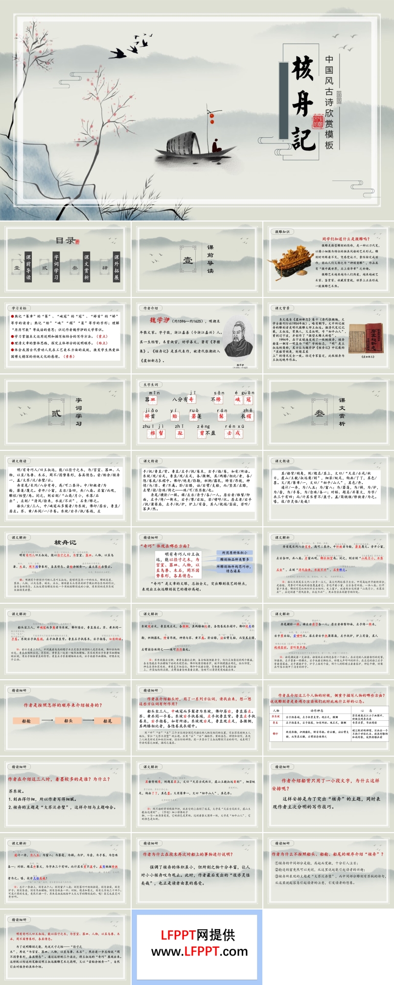 初中語文八年級《核舟記》PPT課件